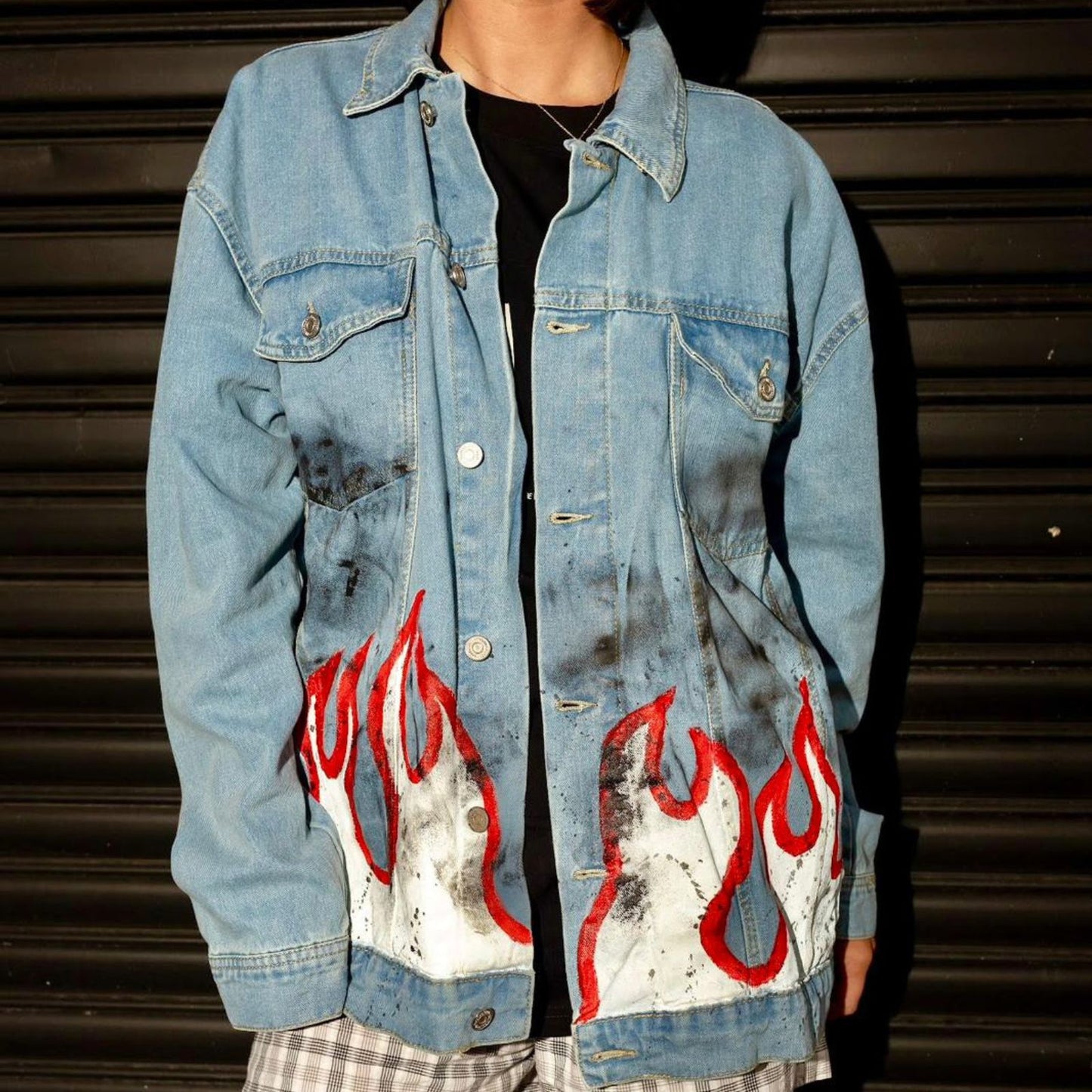 CATCH A FIRE DENIM JACKET - HANDPAINTED