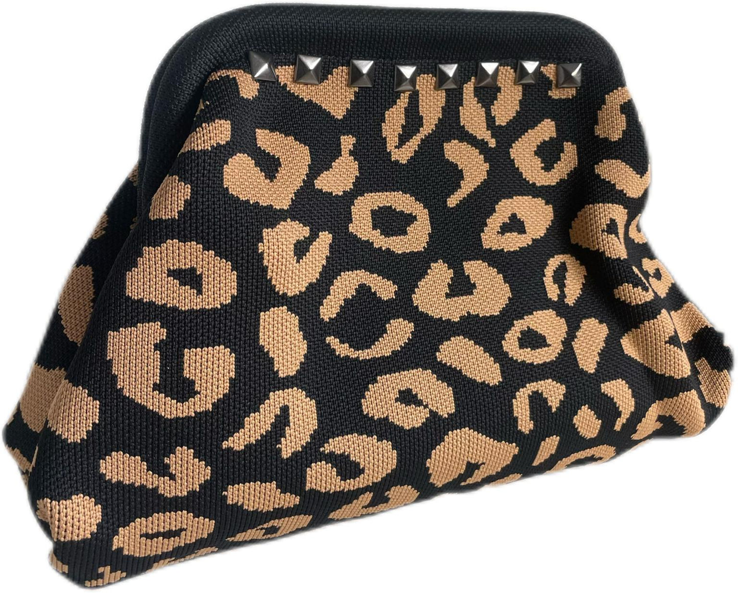 LEOPARD KNIT CLUTCH